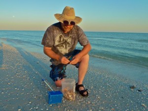 Smitty with shelling scoop