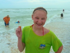 Teen with cone shell
