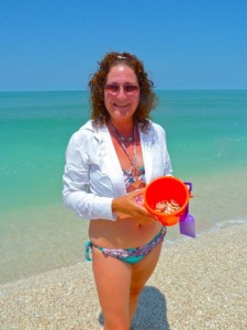 Sharon Sanibel shell bucket