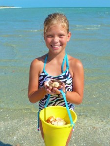Girl with Sanibel shells Girl with Sanibel shells