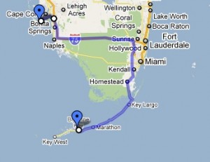 Map Sanibel to Big Pine Key Map Sanibel to Big Pine Key