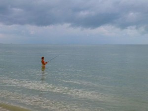Sanibel fishing  dark sky