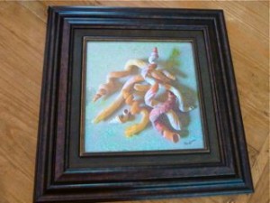 worm shell painting worm shell painting
