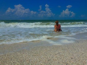 kelly in the surf