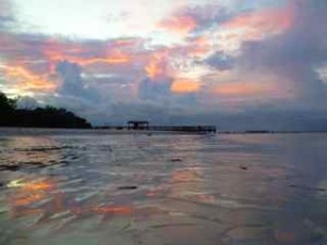 watercolor sky sanibel pier