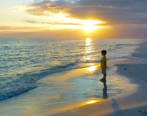 boy sanibel island sunset boy sanibel island sunset
