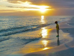 boy with golden sunset boy with golden sunset