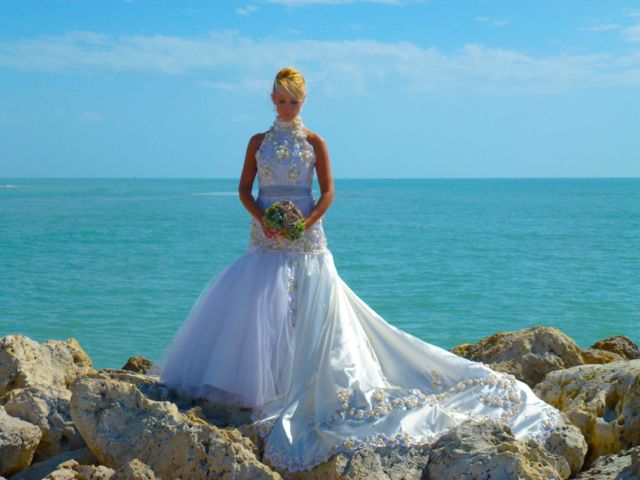 she and the dress are in this back drop of Sanibel and Captiva