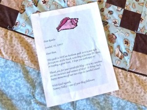 quilt letter of thanks
