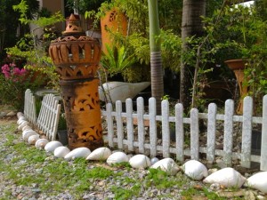 seashells lined yard thailand rice seashells lined yard thailand rice