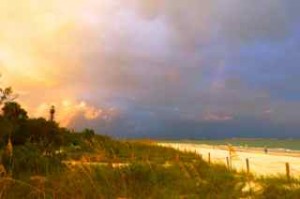 sanibel lighthouse rainbow light