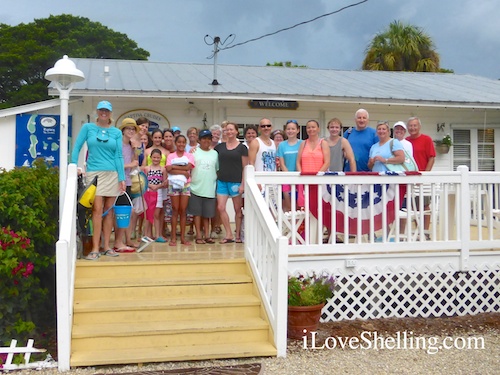 Pam Rambo with shelling group at Captiva Cruises