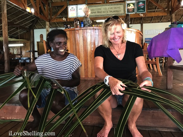 palm frond basket weaving solomon islands